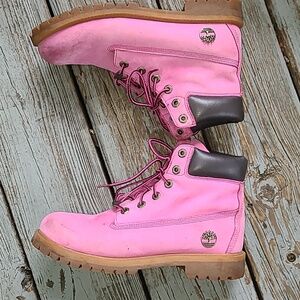 Pink‎ Susan G Komen Breast Cancer Timberland Special Edition Boots size 7 Boys
